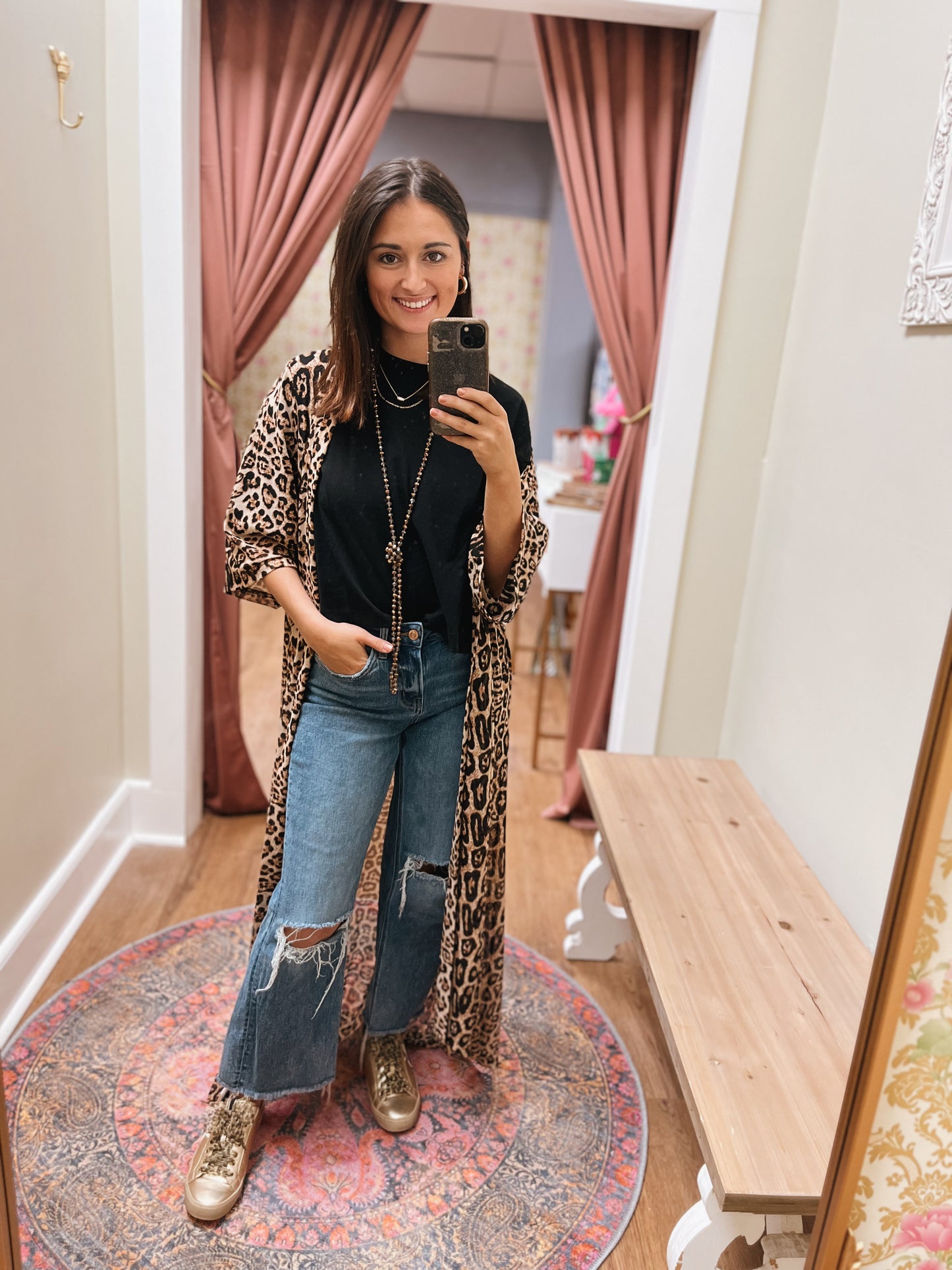 Mesh Leopard Duster OS