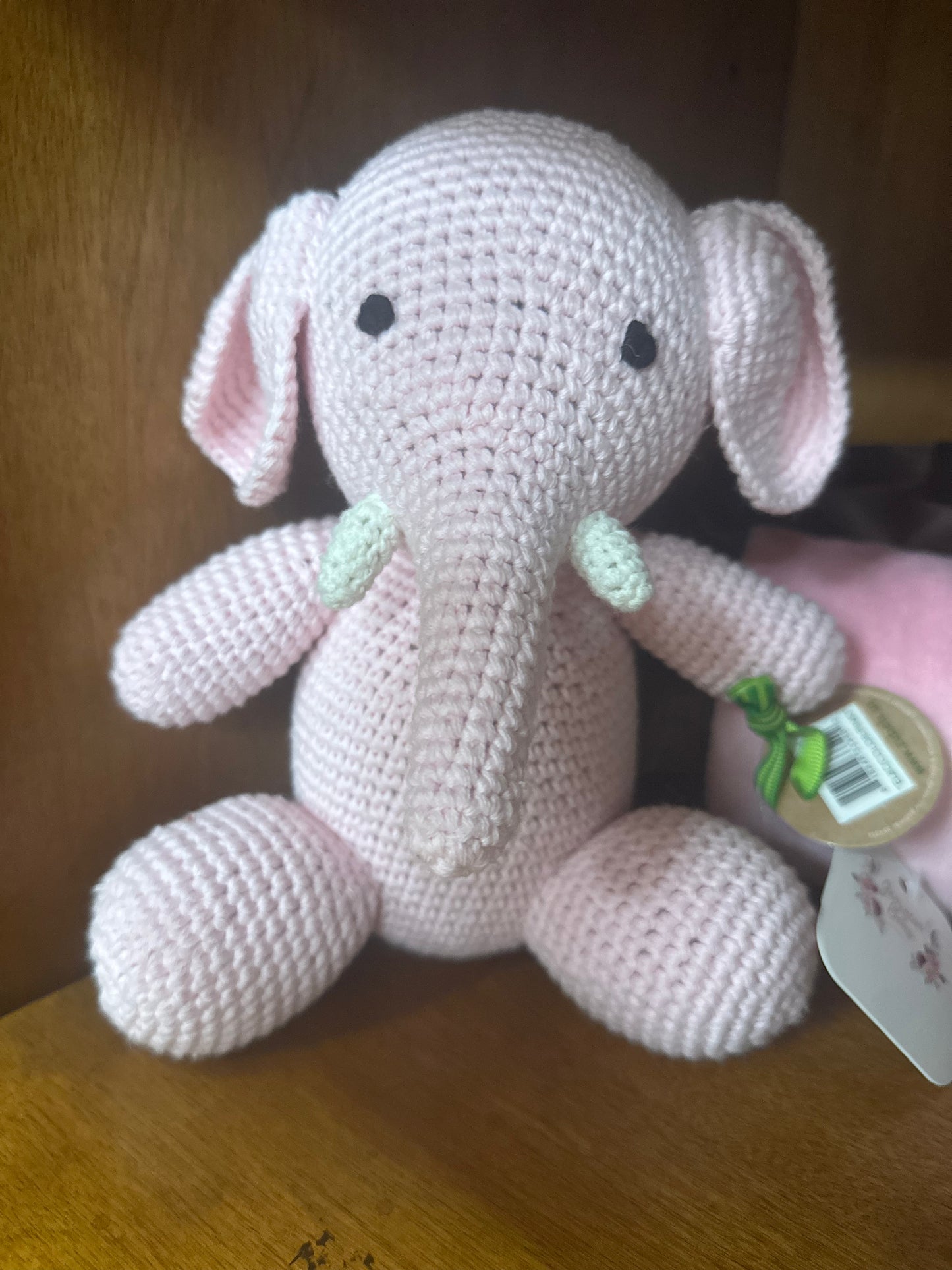 Pink Crochet Knit Elephant