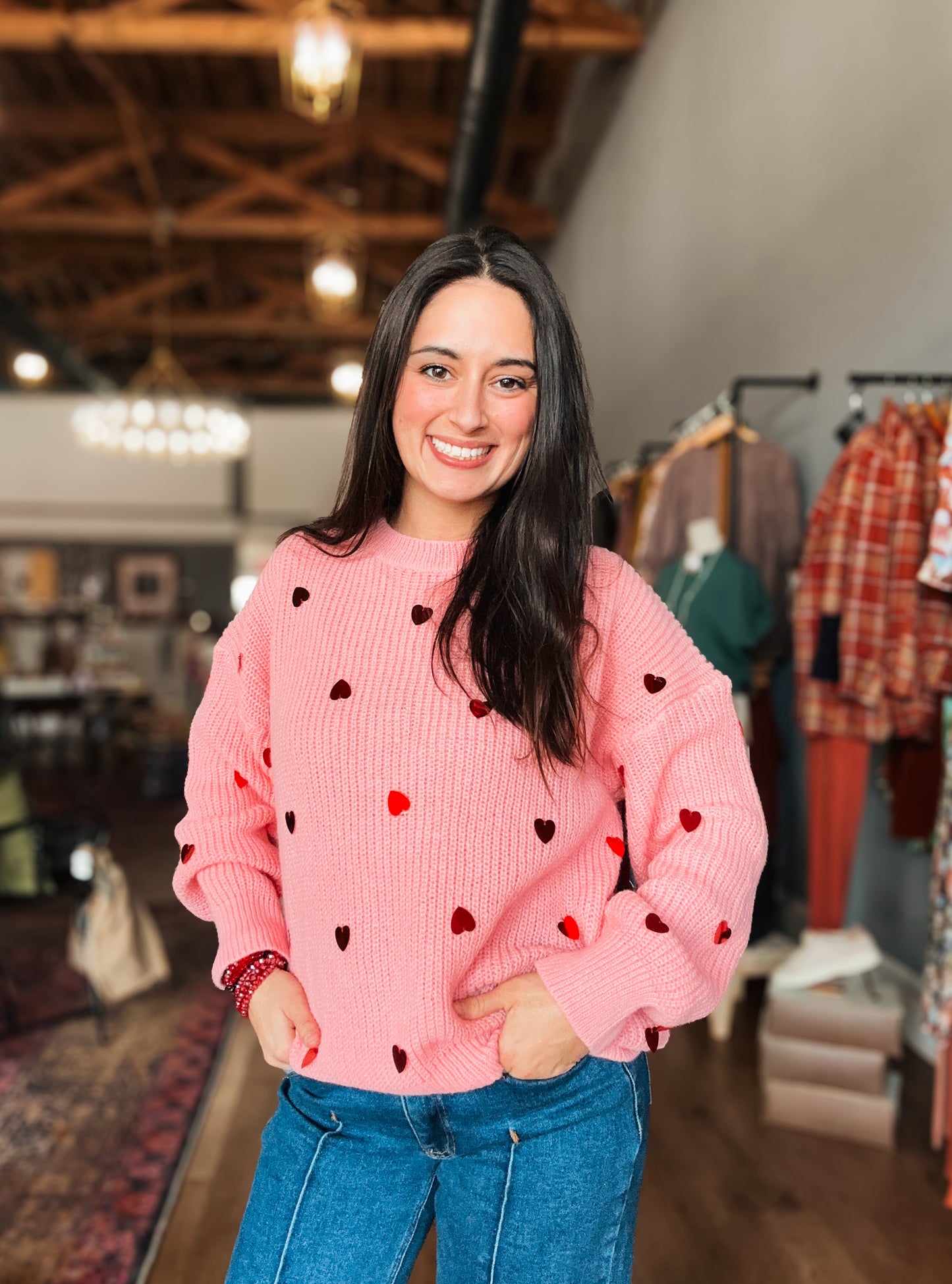 Lots of Love Sequin Heart Sweater