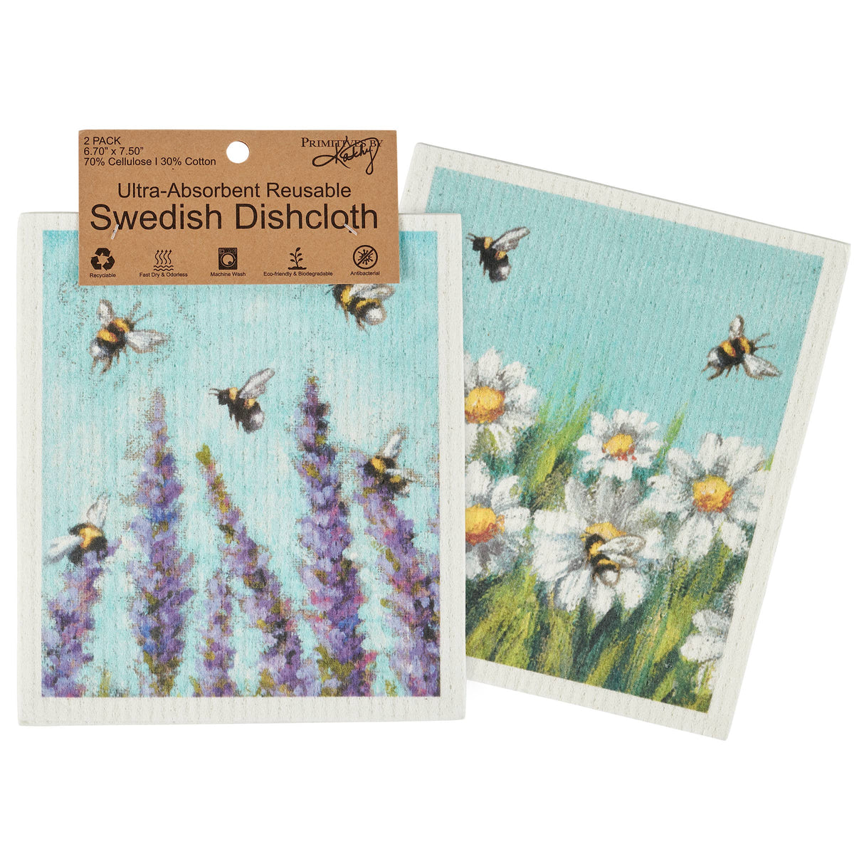 Flowers Swedish Dishcloth Set