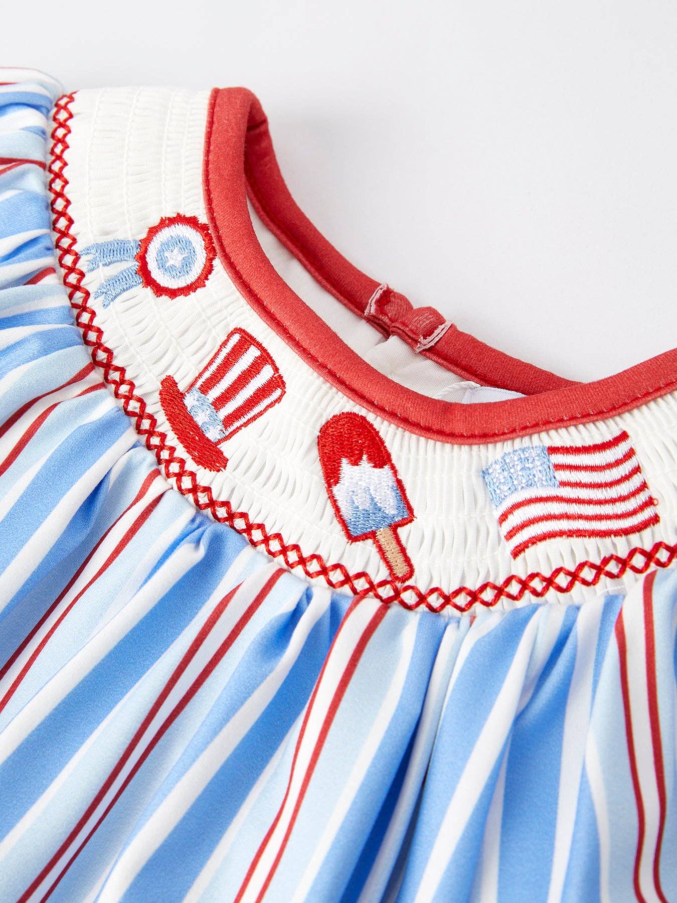 Ice Cream Smock Embroidery Baby Girl Romper