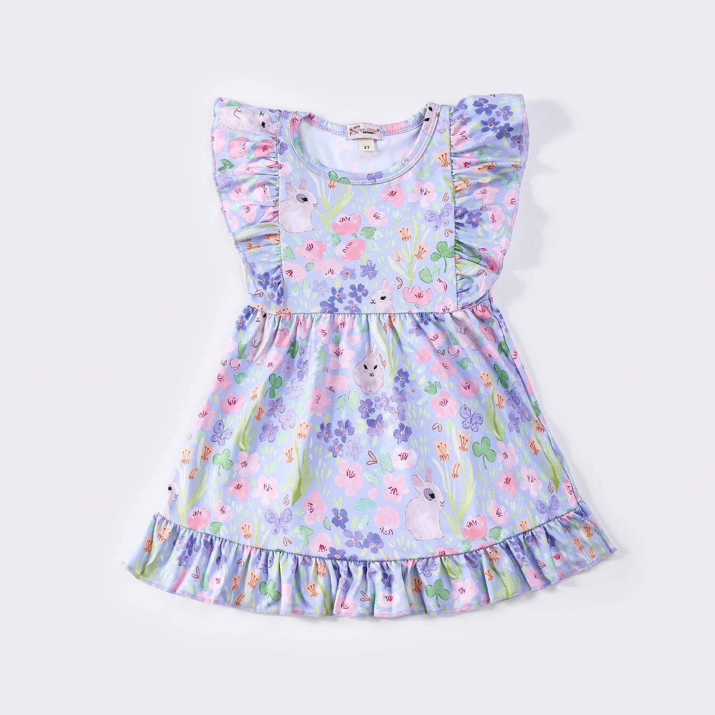 Periwinkle Bunny Garden Girls Dress Easter