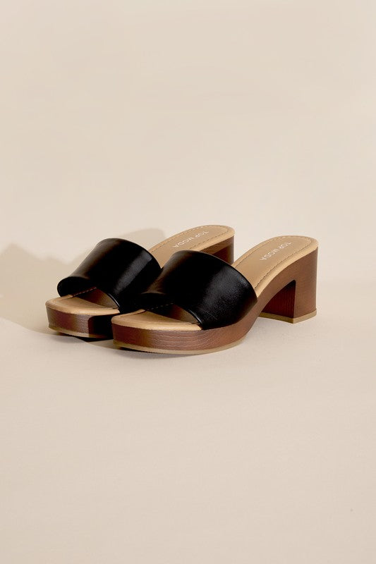SLIDE MULE HEELS