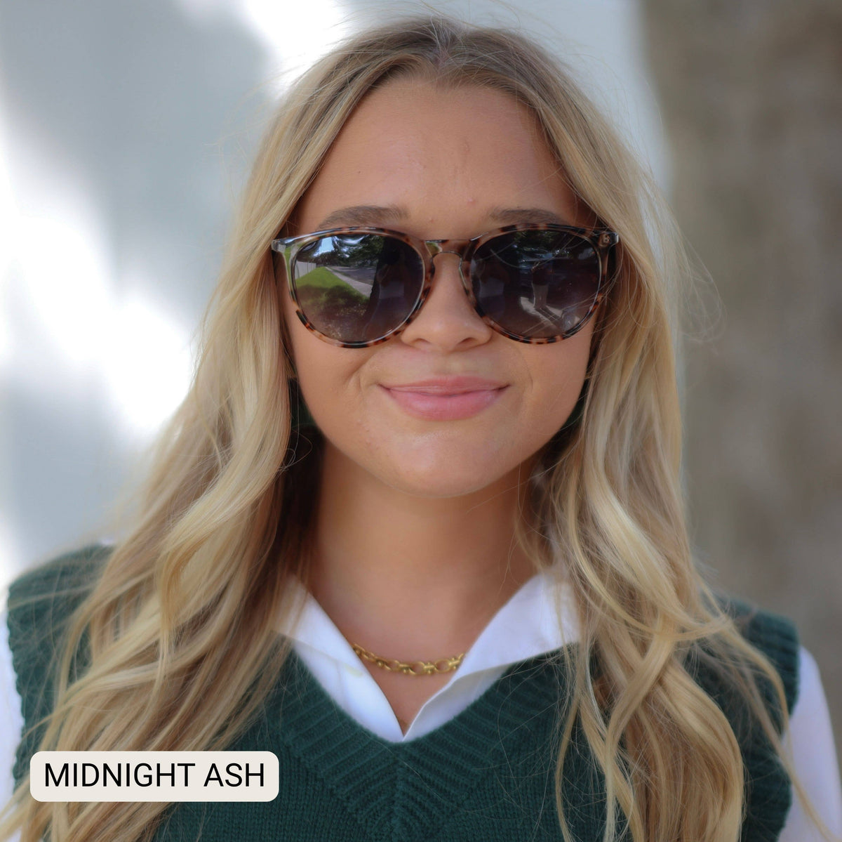 Midnight Women's Polarized Medium Sunglasses in Ash