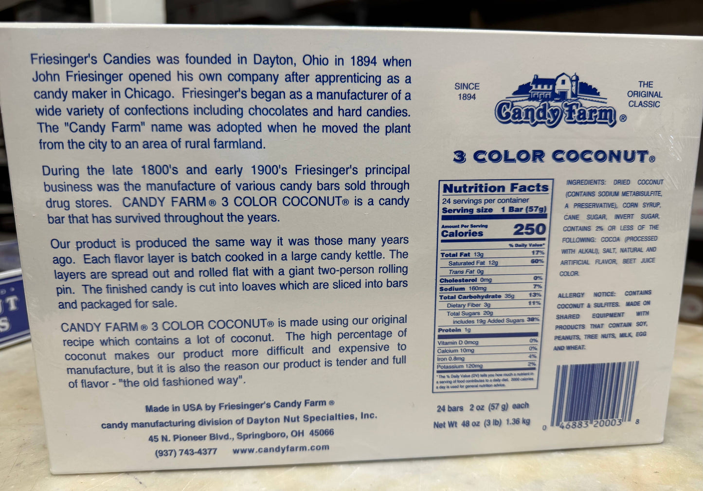 Nostalgic 1894 Original Candy Farm Coconut š„„Slices 24ct Box