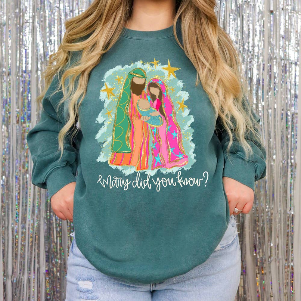 Bright Retro Mary Did You Know? DTF Heat Transfer: Adult