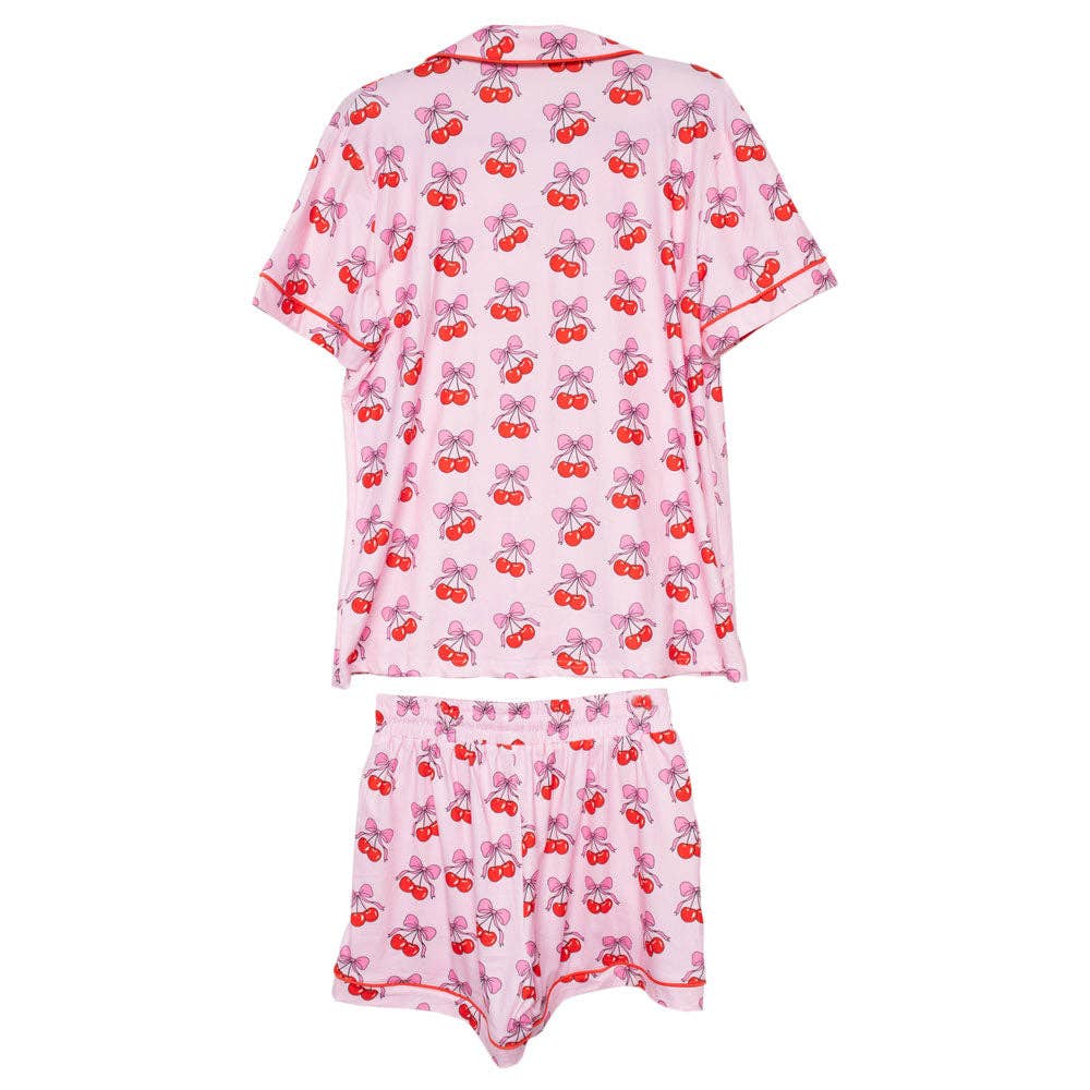 Cherry Bow Cotton Pajamas