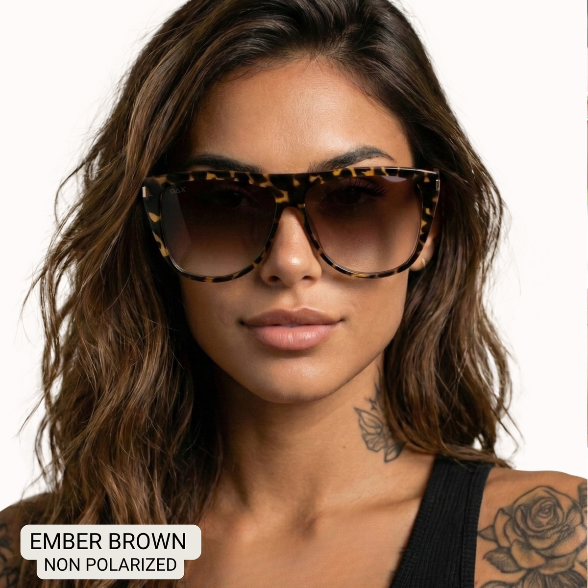 Ember Woman's Oversized Square Sunglasses in Brown
