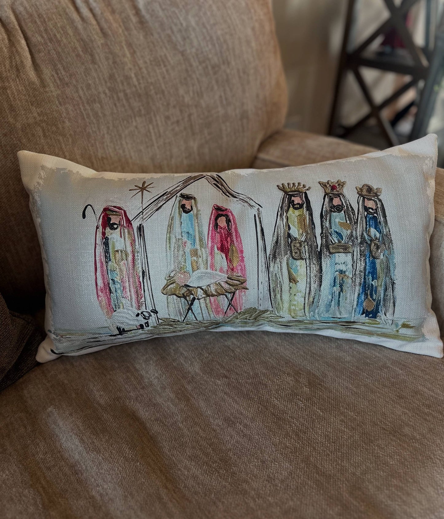 Colorful Nativity Lumbar