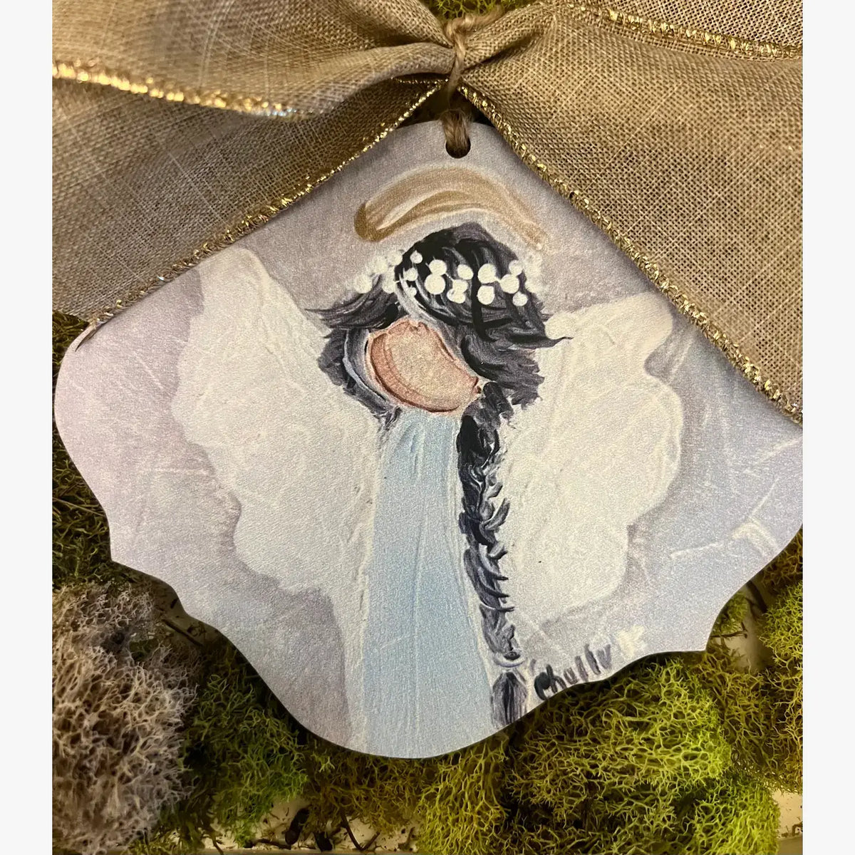 Christmas Ornament: Black Haired Angel