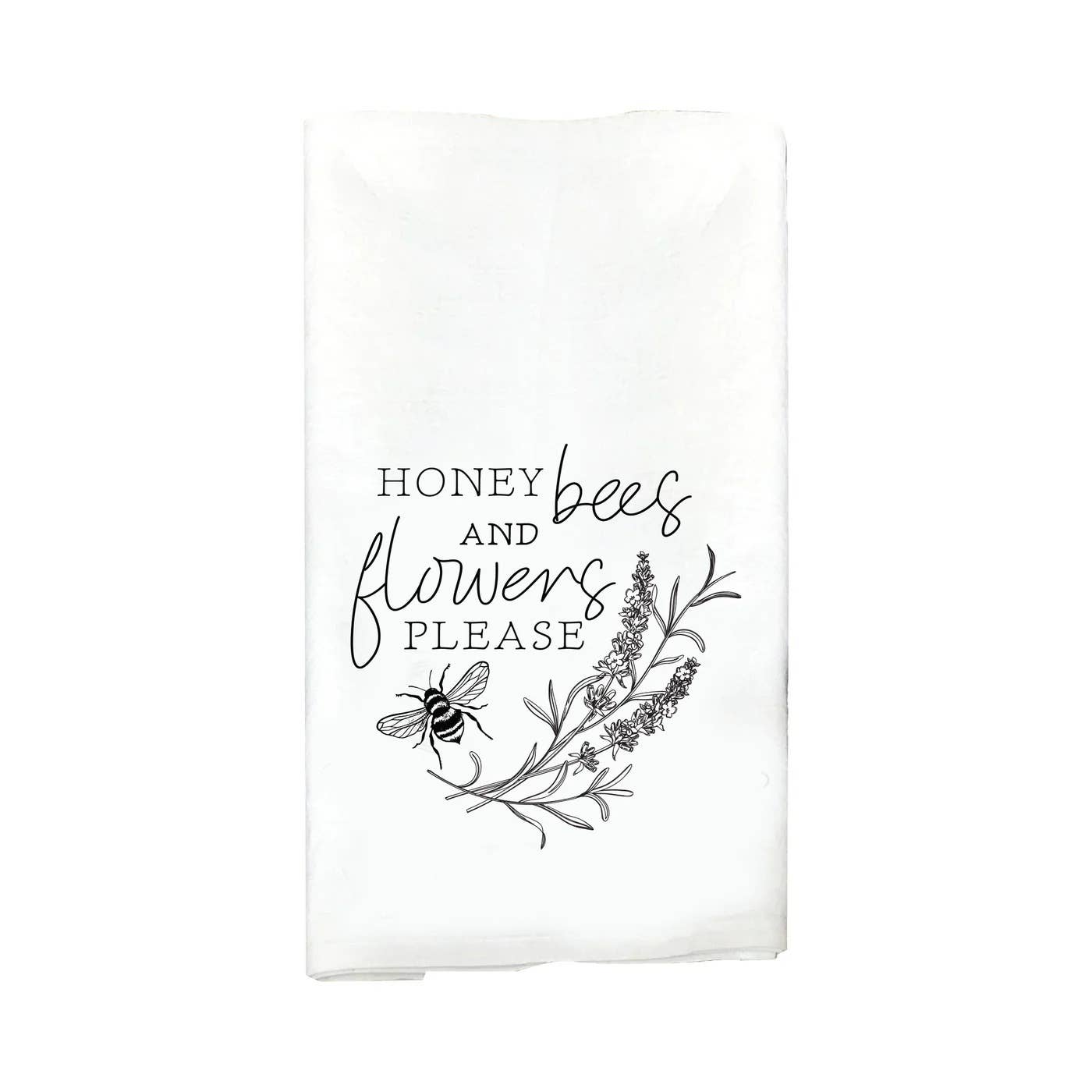 Honey Bees And Flowers Please Towel: 27 x 27