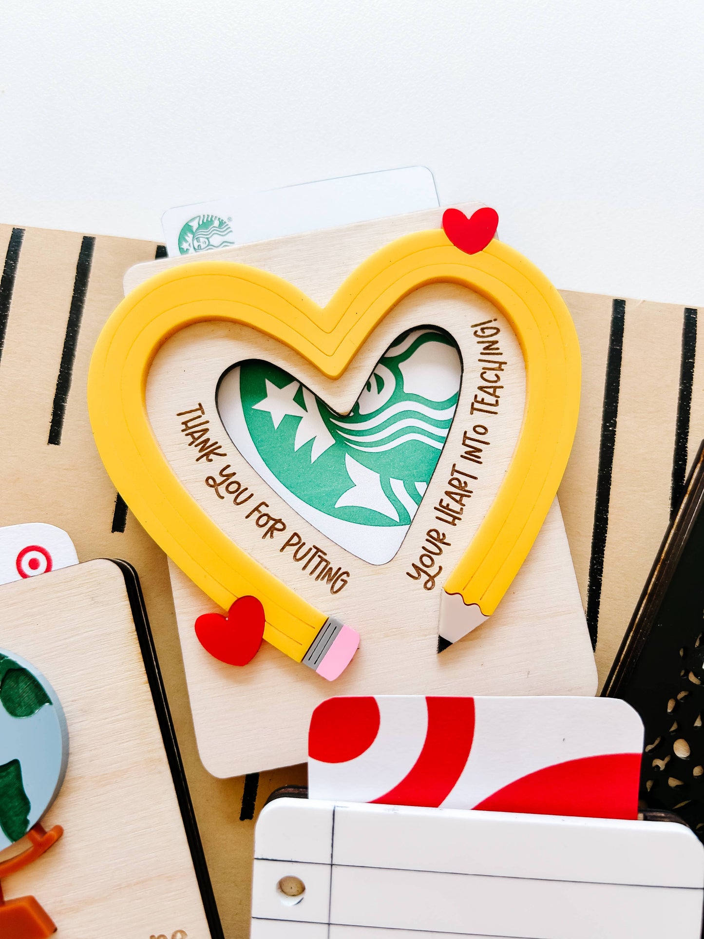 Teacher Giftcard Holder: Pencil Heart
