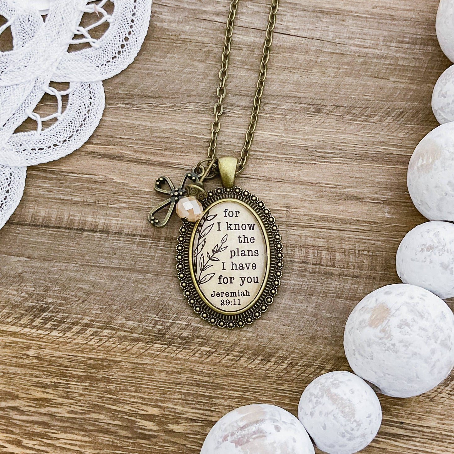 Jeremiah 29:11 Glass Pendant Necklace