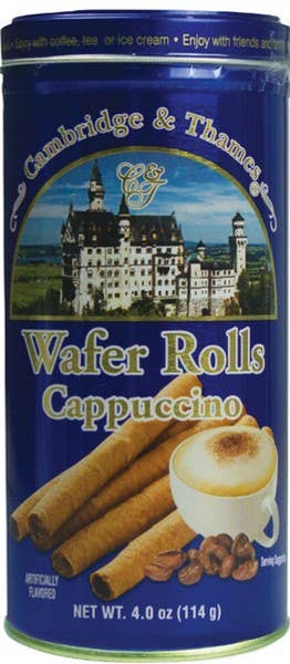 Cambridge & Thames Chocolate Wafer Rolls 4oz: Cappuccino