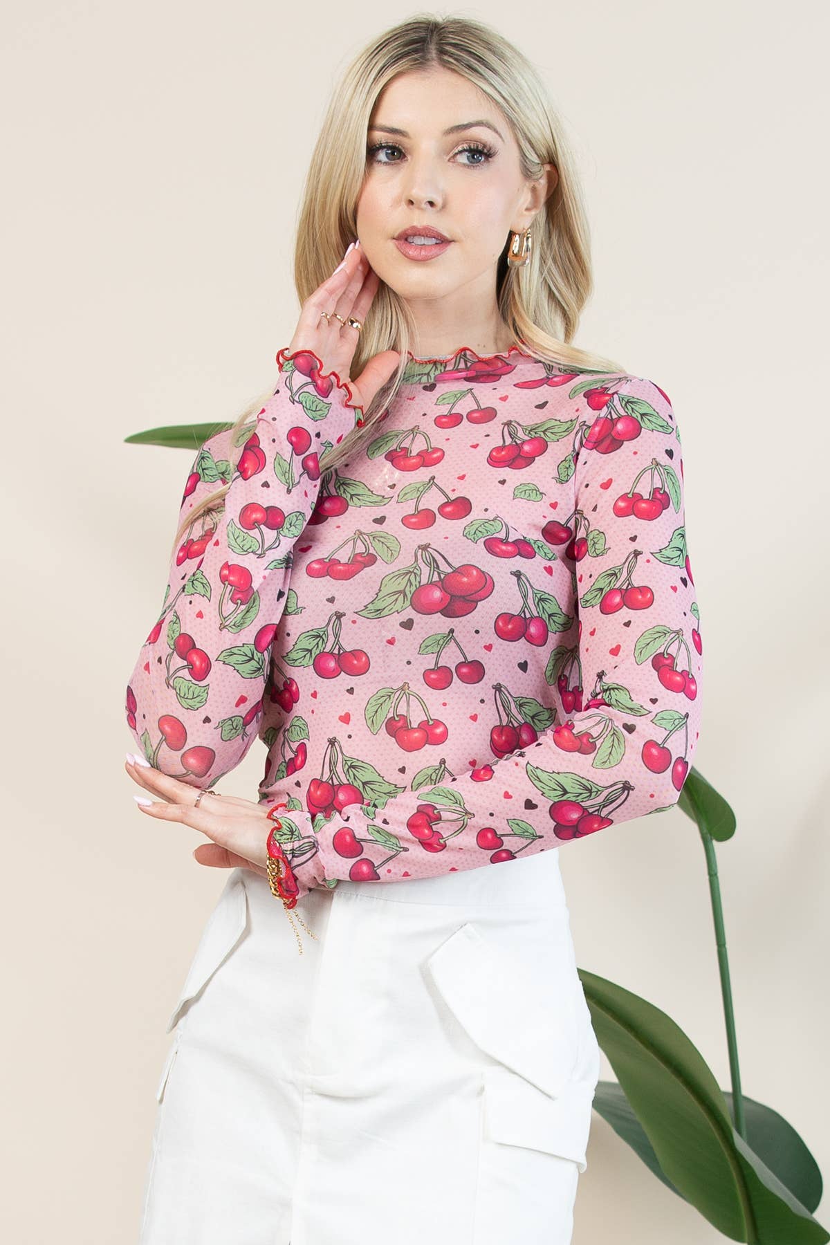 Love You Cherry Much Sheer Top