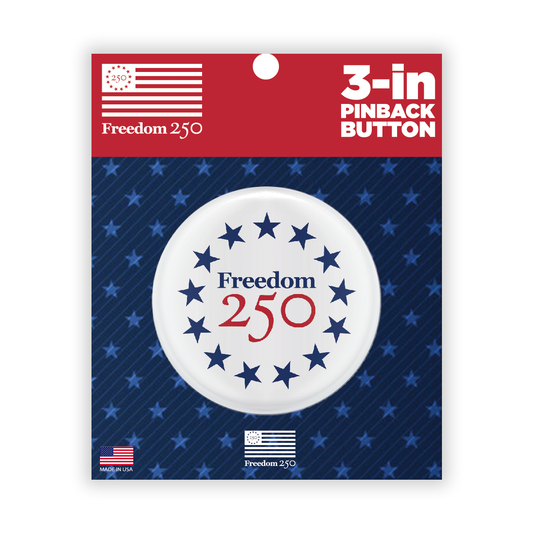 Freedom 250 Icon 3" Button, White