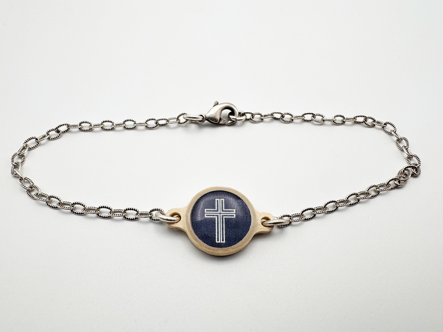 Tap To Pray™ - Survivor Series Handmade Bracelets: Onyx + Cross