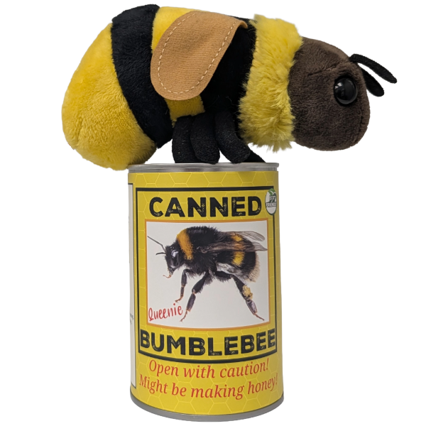 Queenie the Canned Bumblebee - Eco-Friendly Recycled Plush: Foil Lid