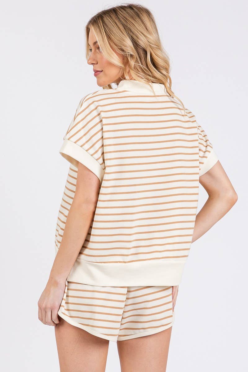 Half Zip Shorts Set