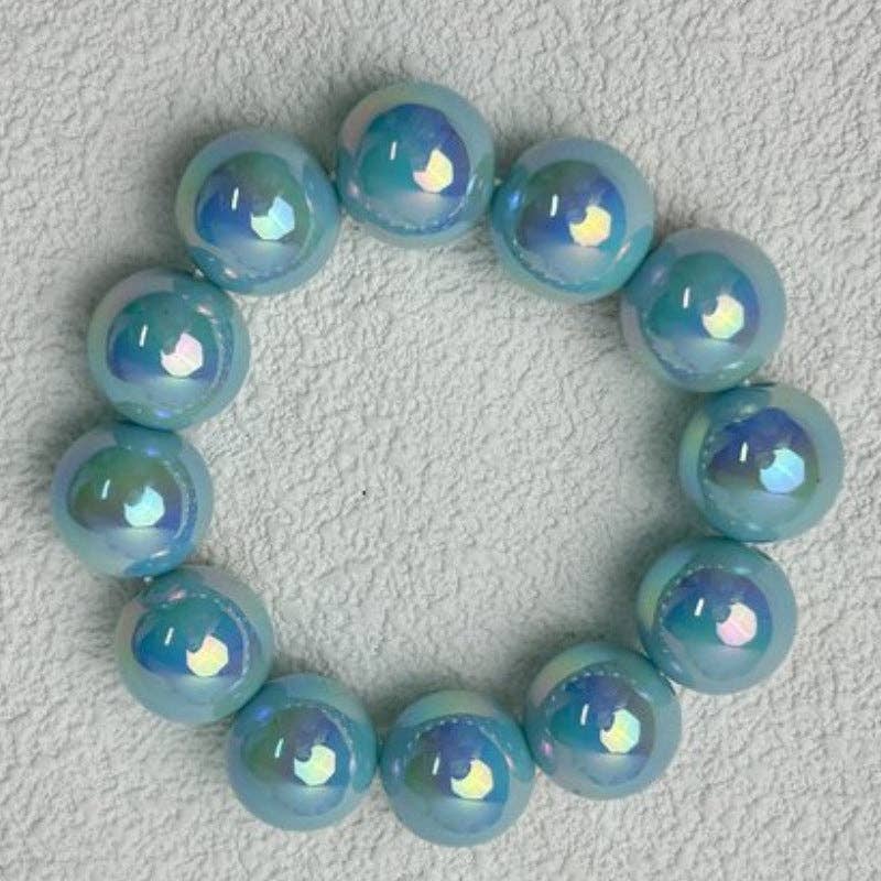 Colorful Holographic Bead Resin Bangle Dopamine N6A225: A01