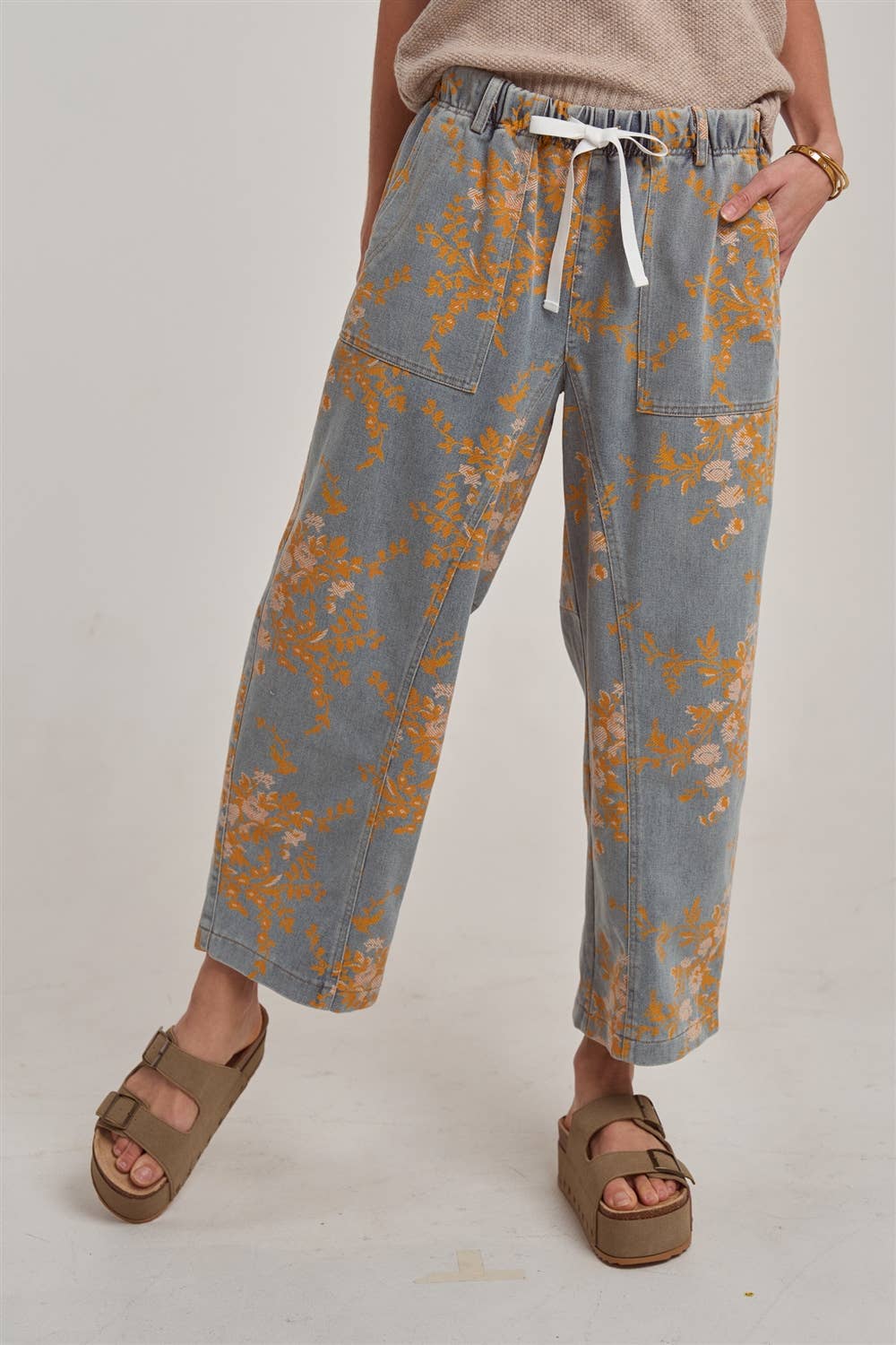 Mid Rise Relaxed Casual Fit Floral Denim