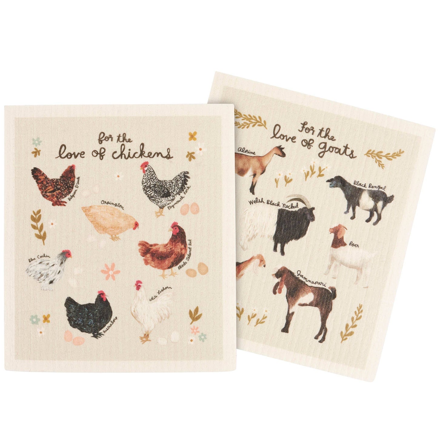 Love Of Goats Swedish Dishcloth Set