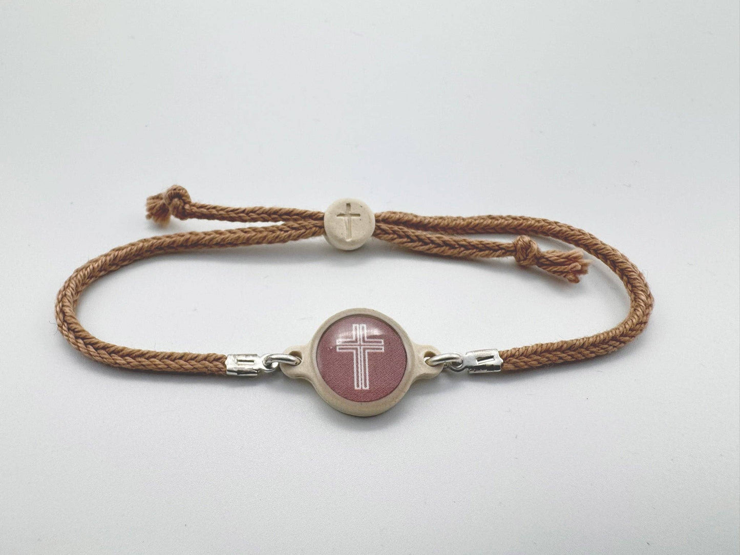 Tap To Pray™ - Survivor Series Handmade Bracelets: Amethyst + Cross