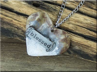 Blessed Wide Heart Necklace