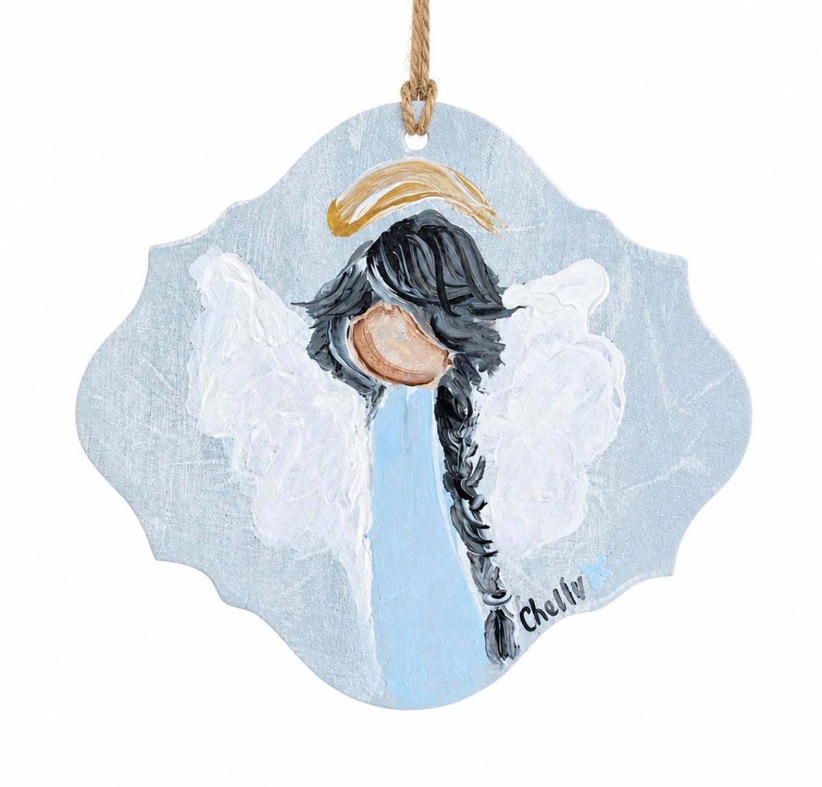 Christmas Ornament: Black Haired Angel