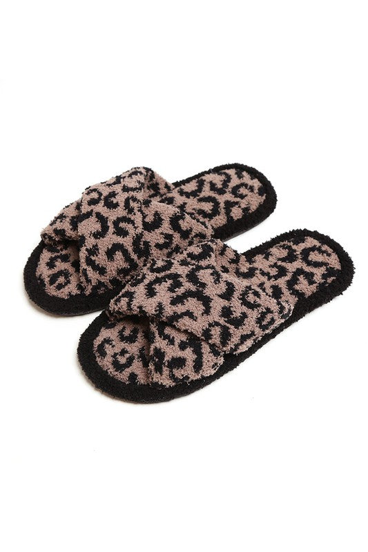 Luxury Soft Crossover Leopard Pattern Slipper