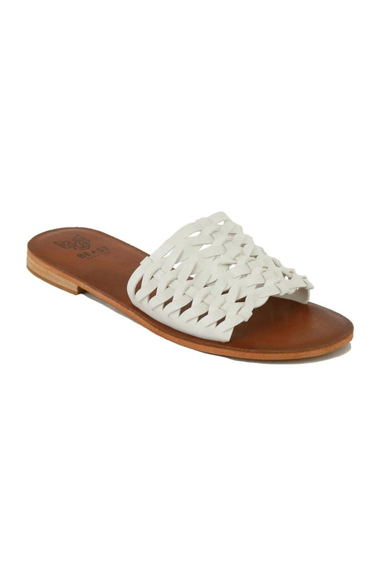 Braided Band Slide Flat Sandals