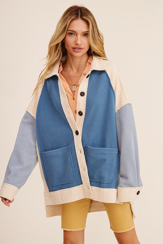Soft Touch Terry-like Shacket Knit Jacket