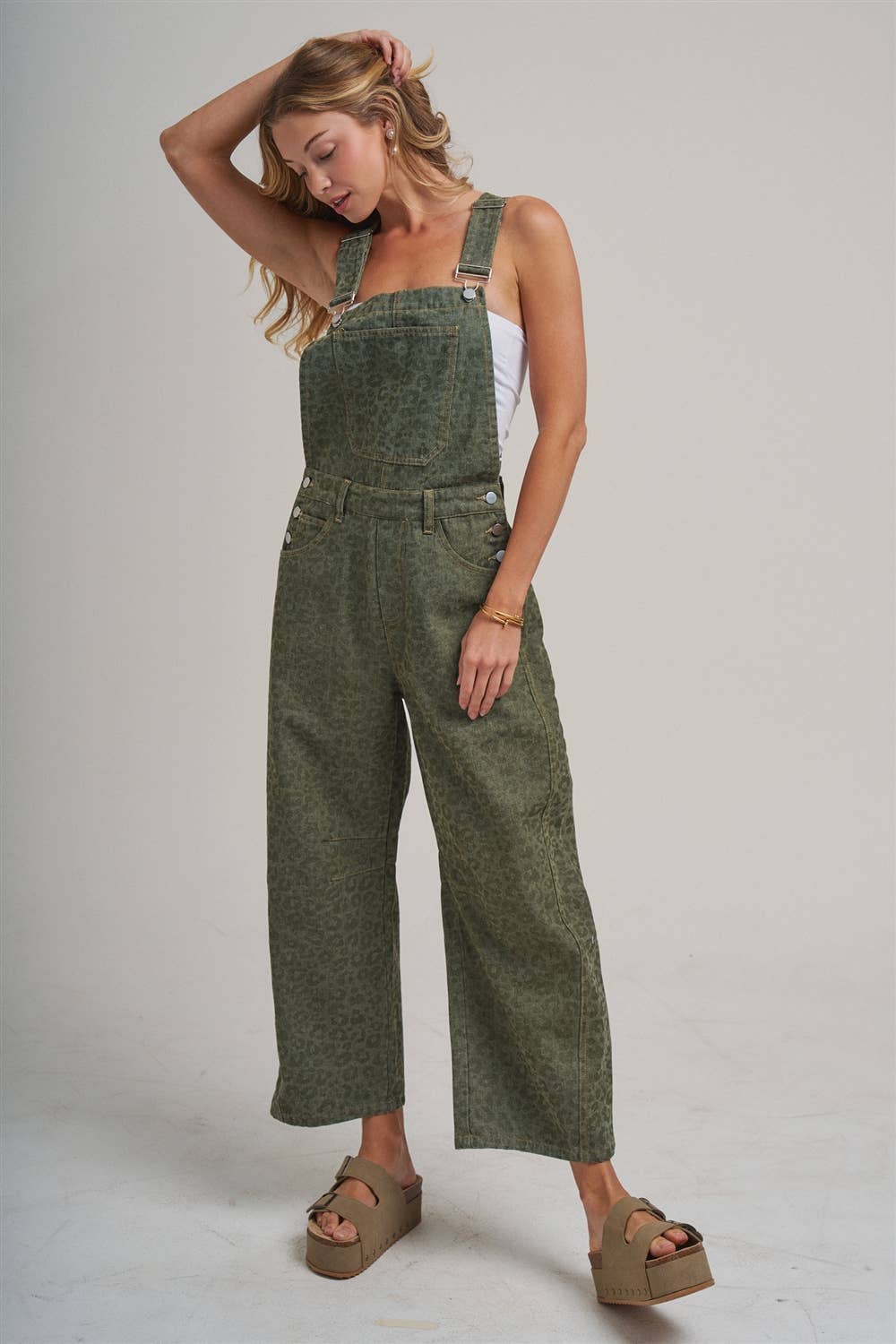 Vintage Leopard Overall Jumpsuit