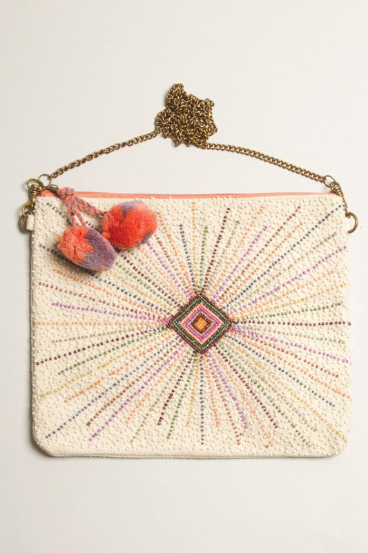 Seed Beaded Clutch with Chain