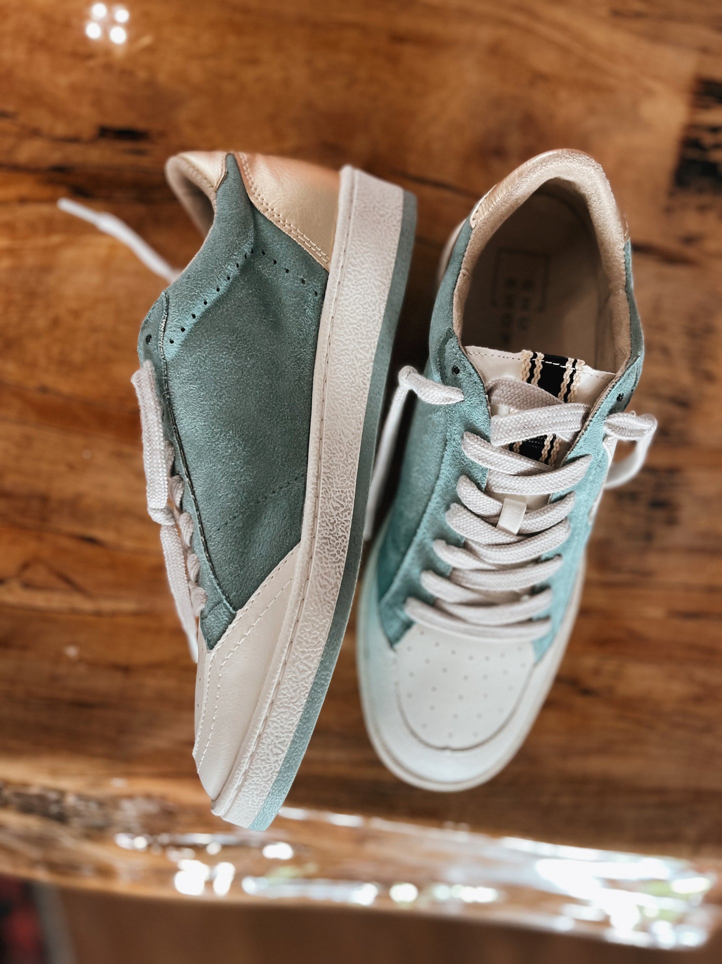 The Paz Sneaker - Aqua Suede