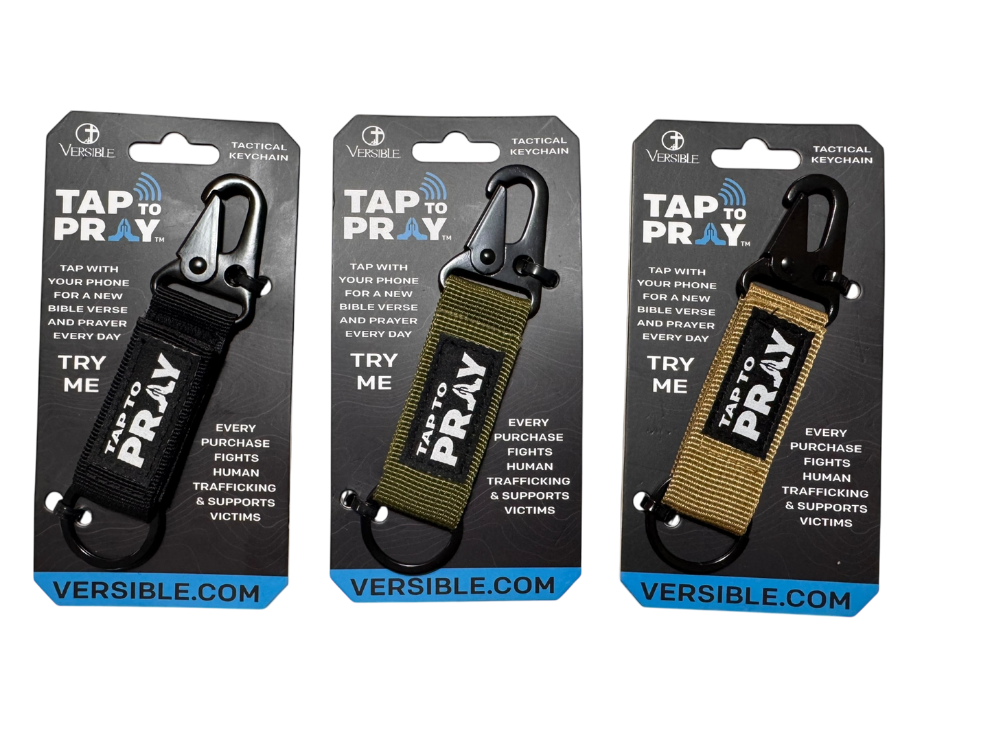 Tap To Pray™ - Tactical Carabiner Keychain: Black