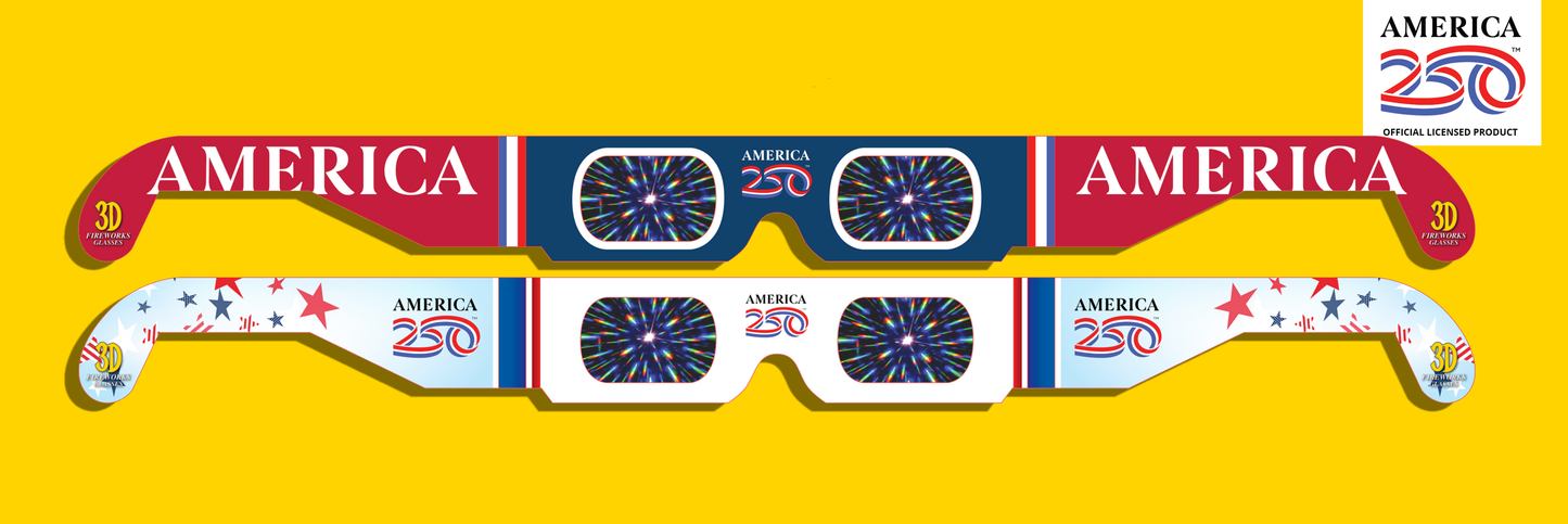 250th Anniversary 3D Fireworks Glasses for 4th of July