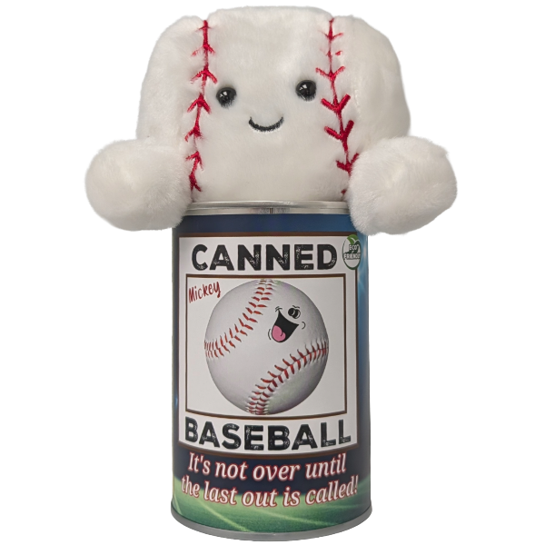 Mickey the Canned Baseball | Sports Plush in a Can w/Jokes: Foil Lid