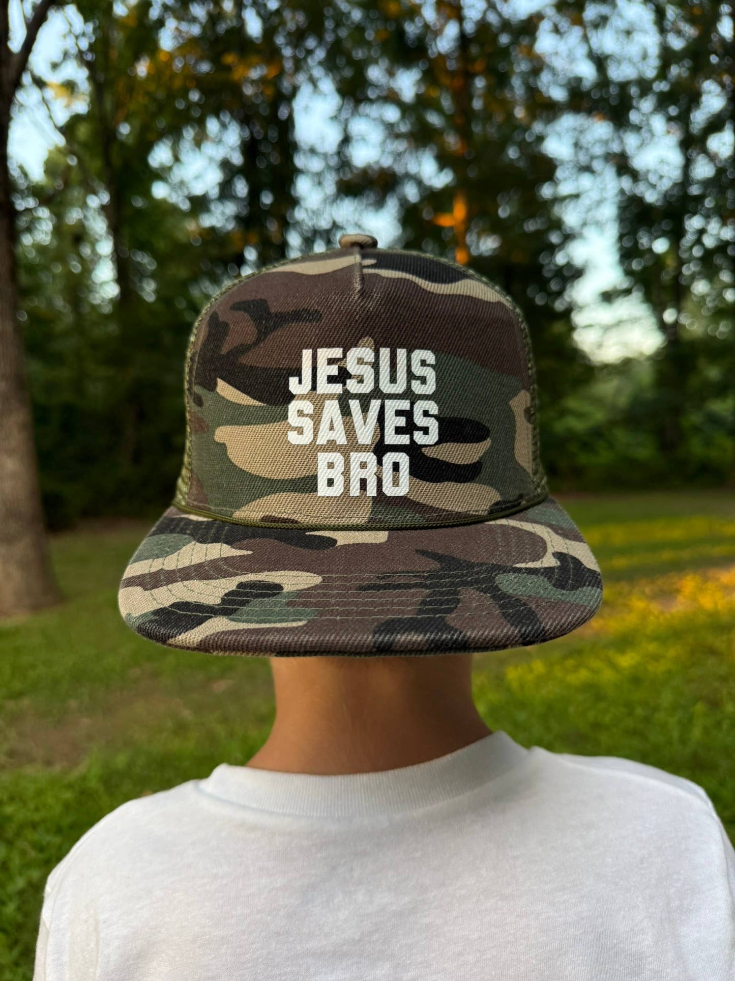 Youth Jesus Saves Bro Camo Hat