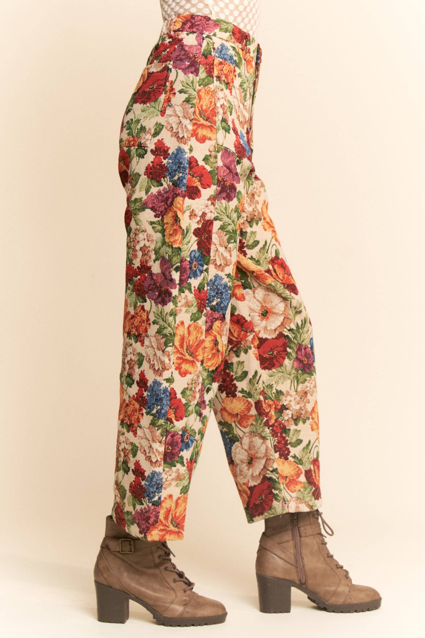 Floral Tapestry Wide Leg Pants