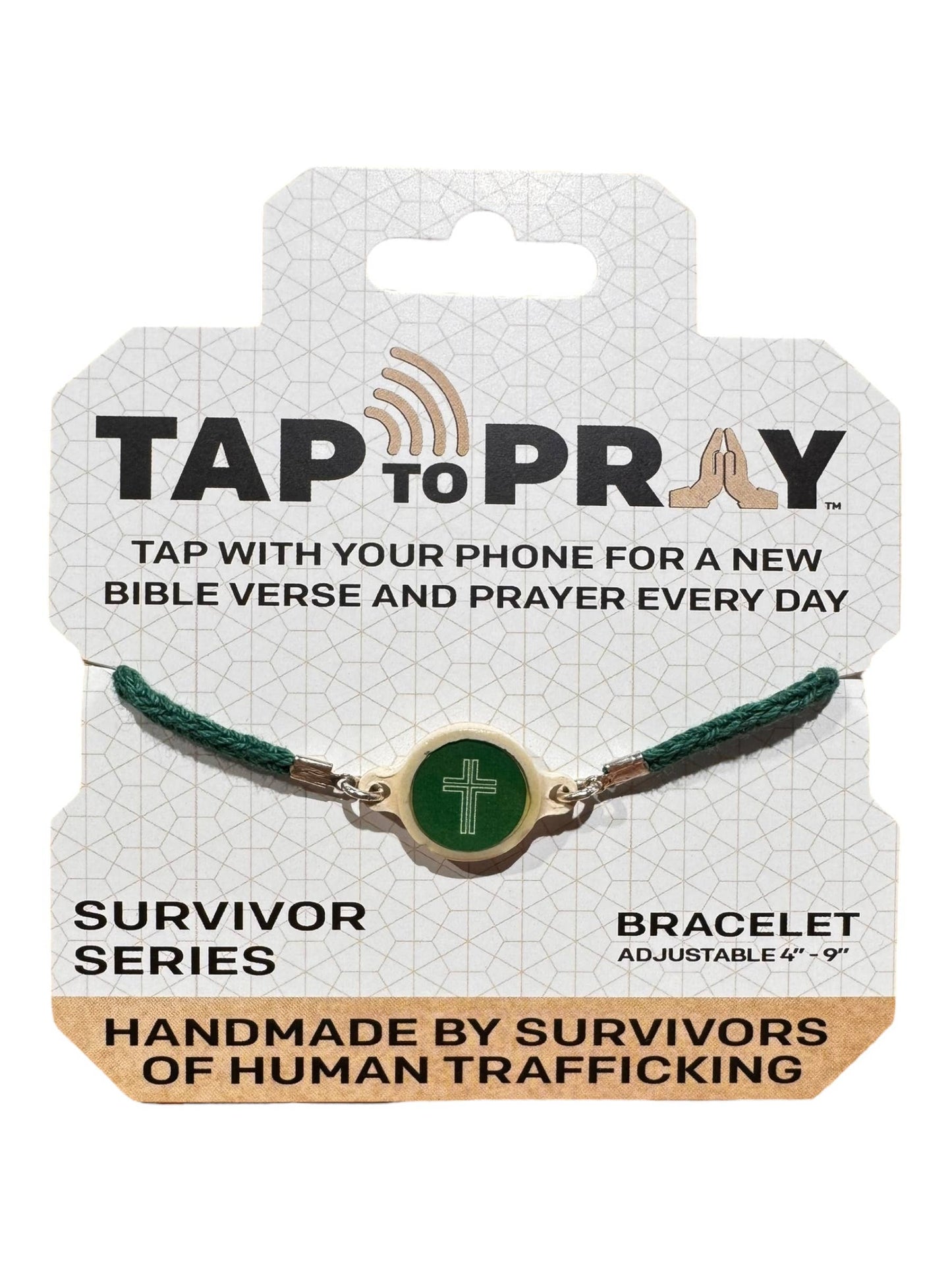Tap To Pray™ - Survivor Series Handmade Bracelets: Turquoise + Cross