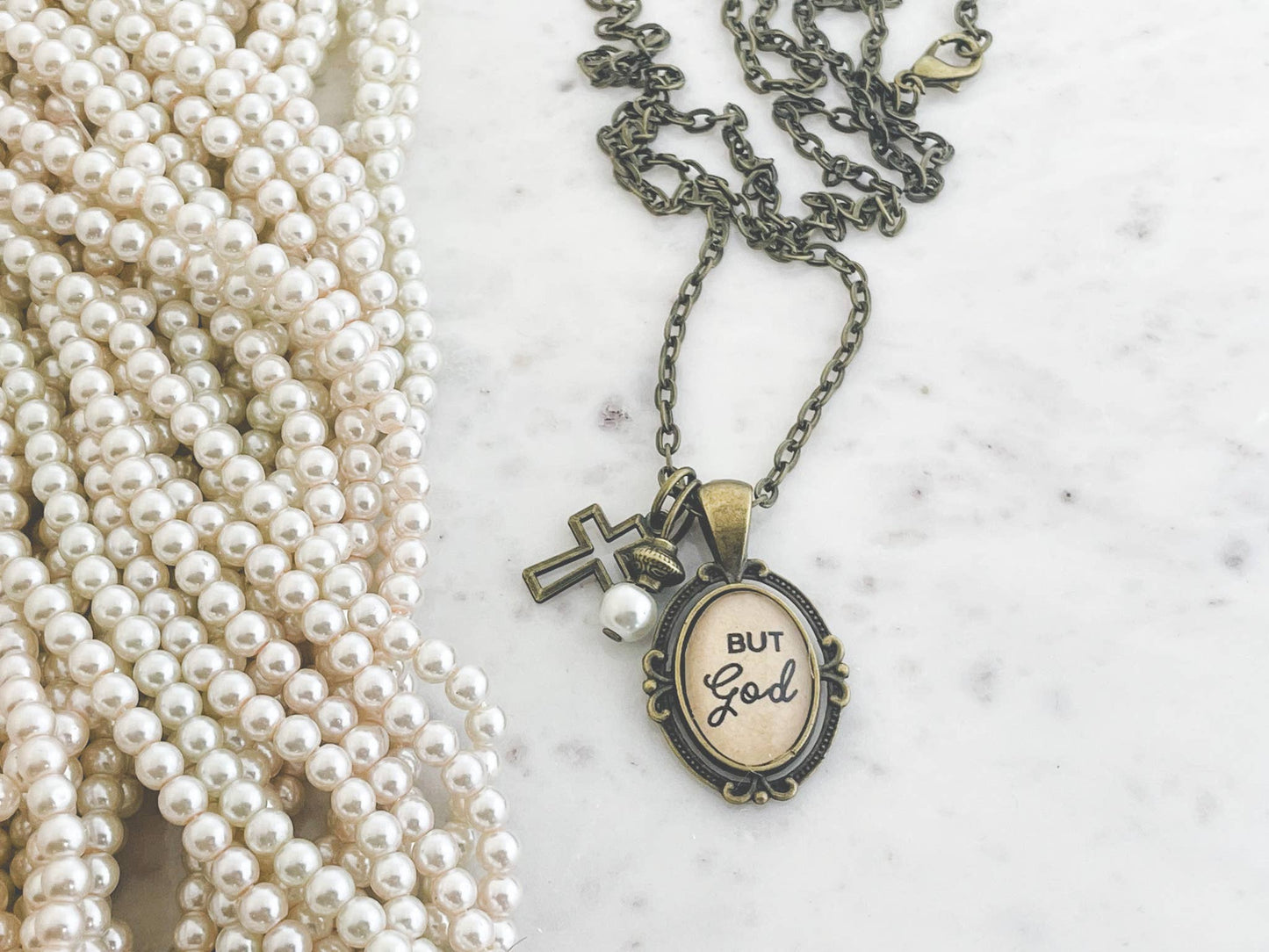 But God Glass Pendant Necklace