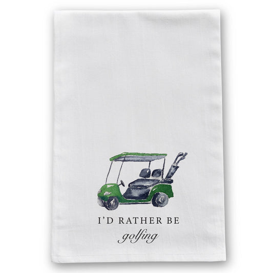 I'd Rather Be Golfing Tea Towel