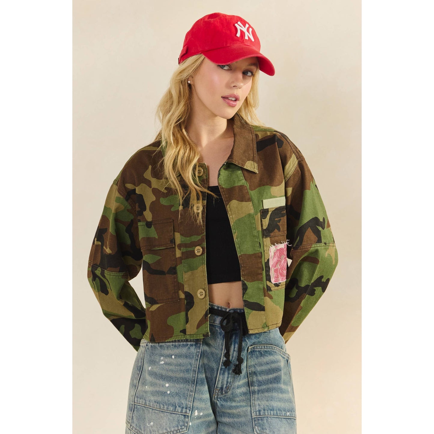 Camo Floral Contrast Jacket