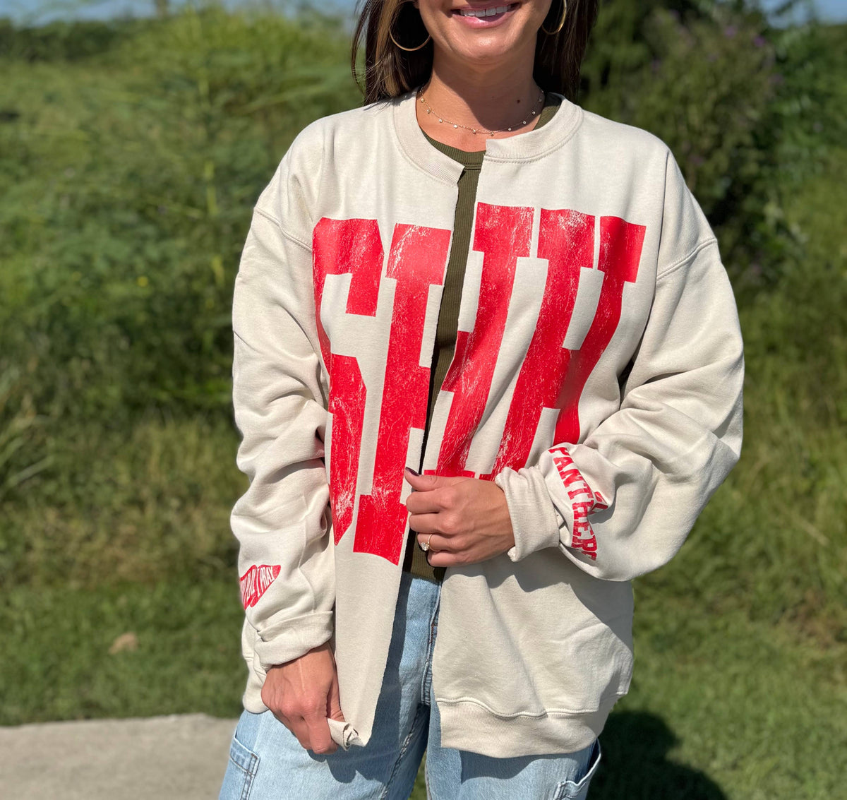 Custom #1 Fan™ | Gameday Cardigan | Football Mom Sweatshirt: S
