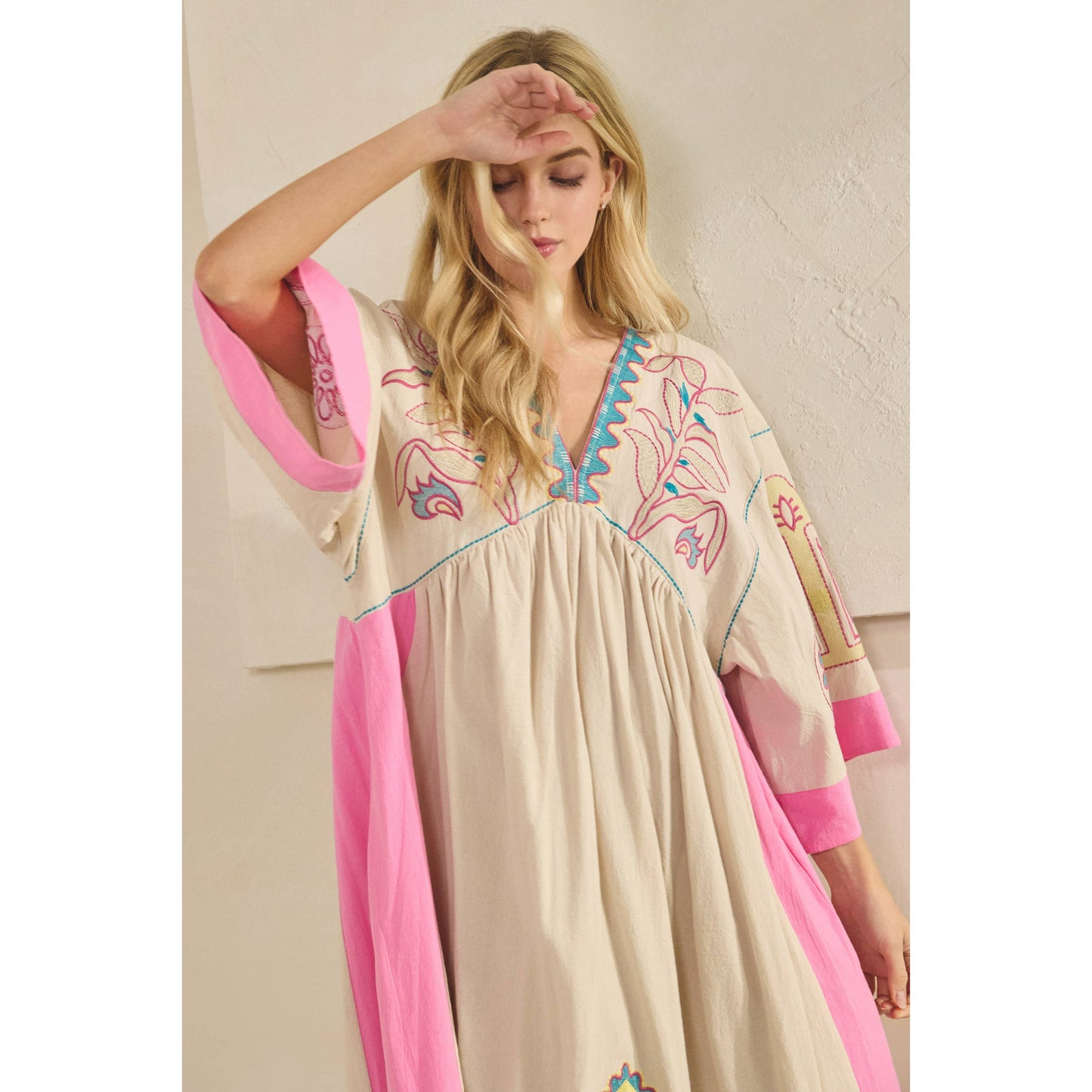 Vintage Embroidery Patch Maxi Dress