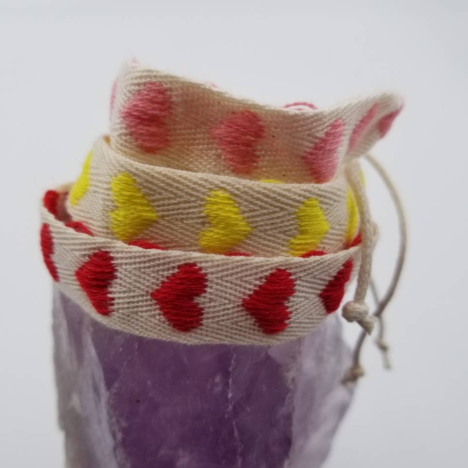 Pink Heart Handmade Woven Bracelet