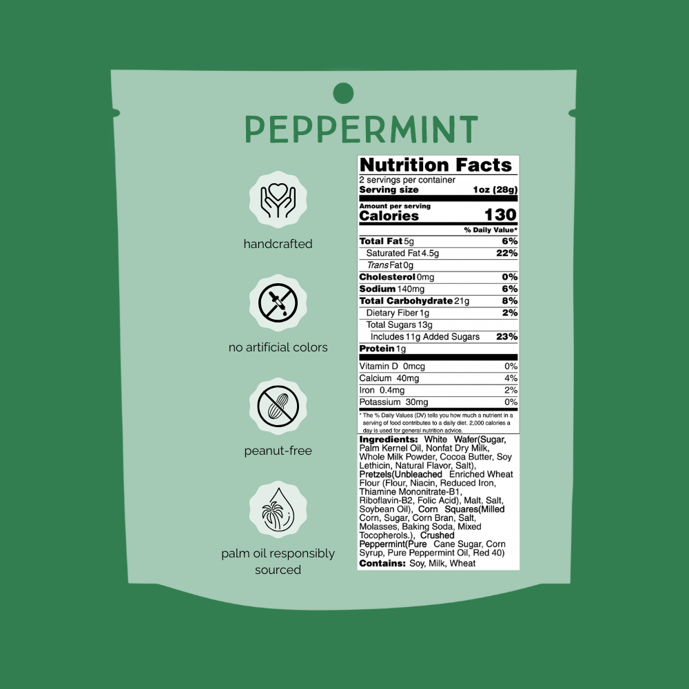 Holiday Peppermint Chunk Nibbles 2oz Snack Pack