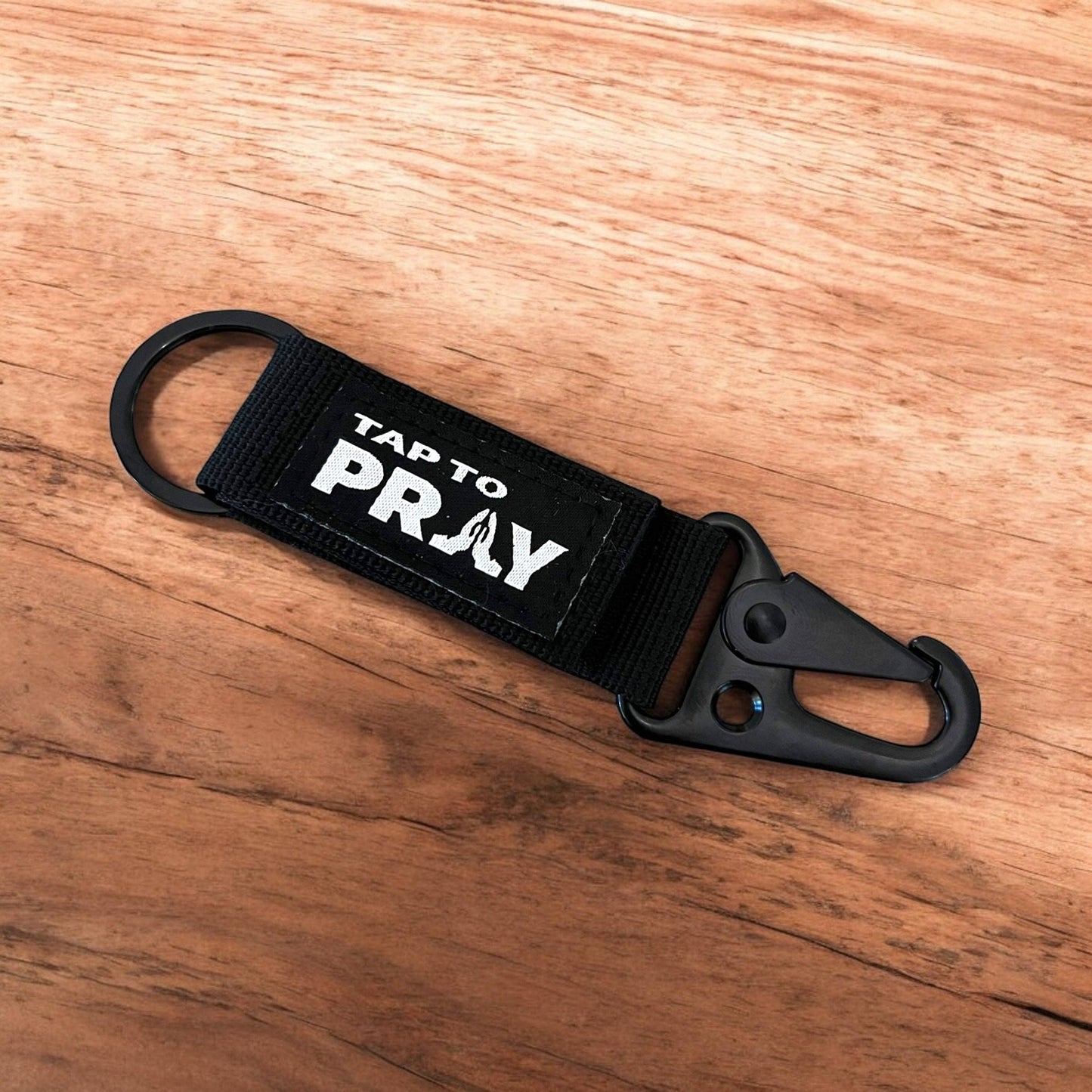 Tap To Pray™ - Tactical Carabiner Keychain: Black