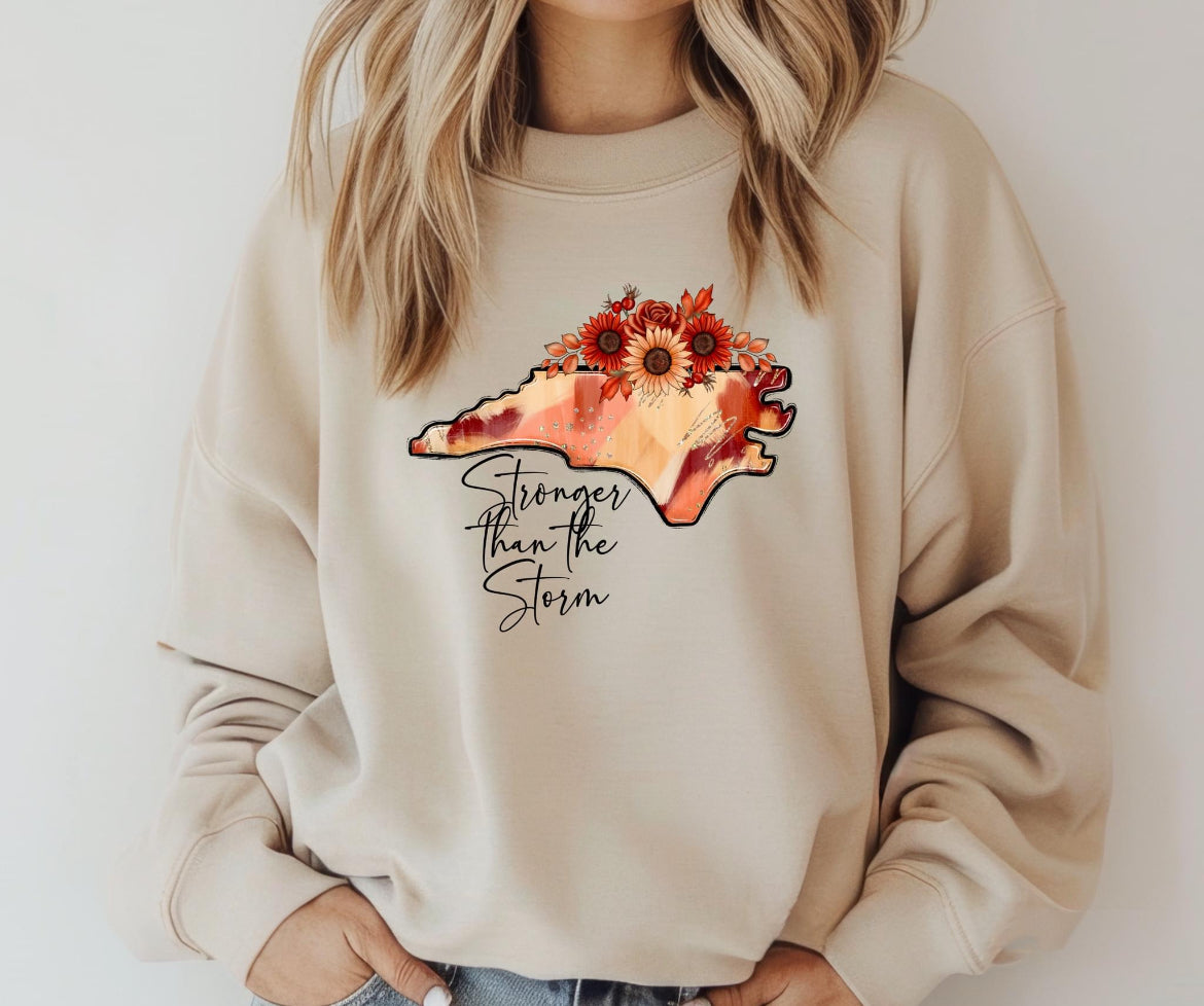 North Carolina Stronger Than The Storm Crewneck